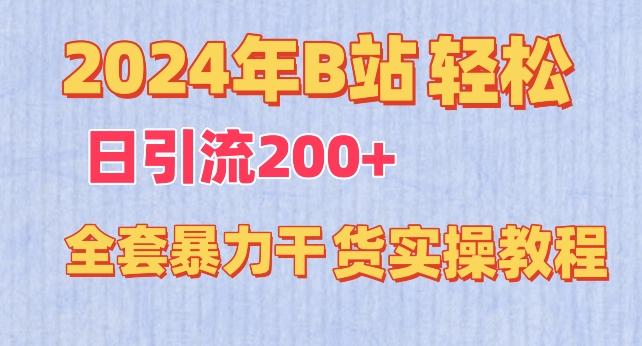 2024年B站轻松日引流200+的全套暴力干货实操教程【揭秘】-谷进海小站