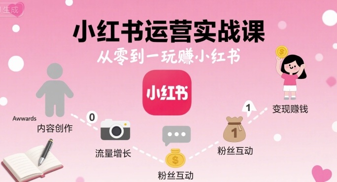 小红书运营实战课，从零到一玩賺小红书-谷进海小站