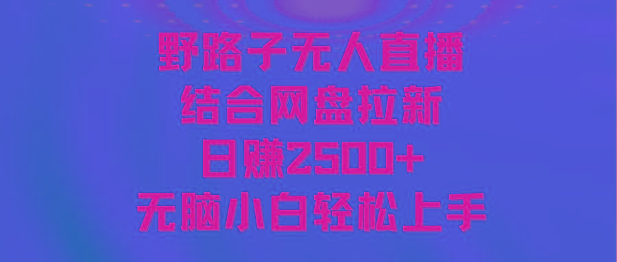 无人直播野路子结合网盘拉新，日赚2500+多平台变现，小白无脑轻松上手操作-谷进海小站