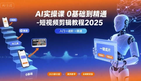 AI实操课0基础到精通-短视频剪辑教程2025-谷进海小站