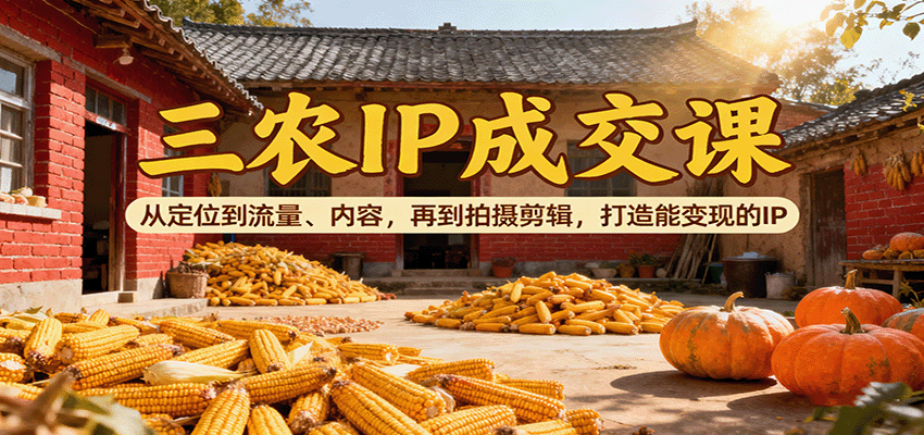 三农IP成交课：从定位到流量、内容，再到拍摄剪辑，打造能变现的IP-谷进海小站
