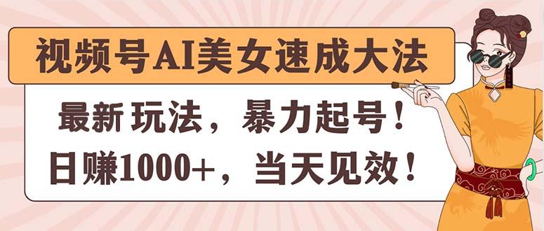 视频号AI美女速成大法，暴力起号，日赚1000+，当天见效-谷进海小站