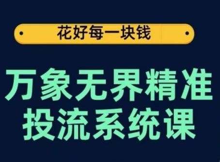 万象无界精准投流系统课，从关键词到推荐，从万象台到达摩盘，从底层原理到实操步骤-谷进海小站