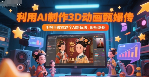 利用AI制作3D动画甄嬛传，流量爆了，手把手教你这个AI新玩法，轻松涨粉-谷进海小站