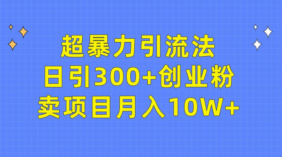 (9954期)超暴力引流法，日引300+创业粉，卖项目月入10W+-谷进海小站