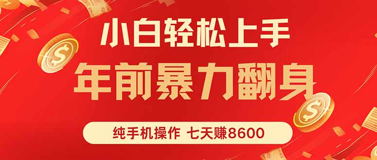 七天狂赚8600，小白纯手机操作，日入1000+-谷进海小站