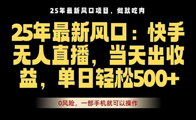 25年最新无人直播玩法，当天秒出单，一部手机就可操作-谷进海小站