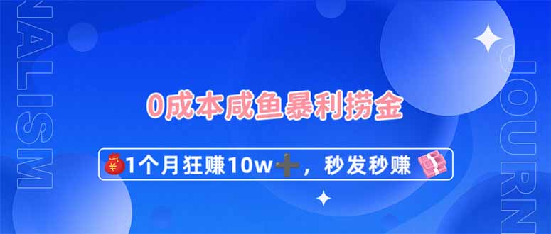 0成本闲鱼暴利捞金，1个月狂赚10W+，秒发秒赚新玩法-谷进海小站