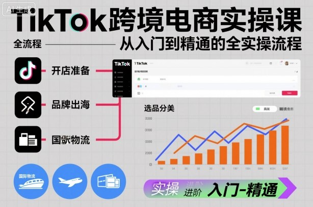 TikTok跨境电商实操课，从入门到精通的全实操流程-谷进海小站