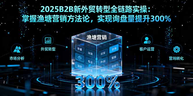2025B2B新外贸转型全链路实操：掌握渔塘营销方法论，实现询盘量提升300%-谷进海小站