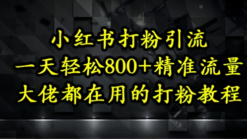 小红书打粉引流，一天轻松500+精准流量，大佬都在用的打粉教程-谷进海小站