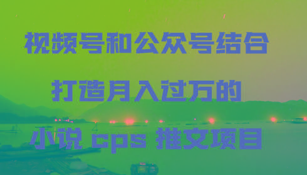 视频号和公众号结合打造月入过万的小说cps推文项目-谷进海小站