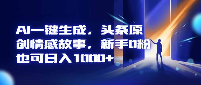 AI一键生成，头条原创情感故事，新手0粉也可日入1000+-谷进海小站
