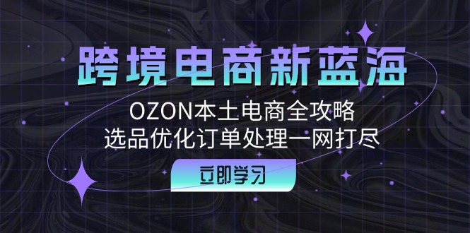 跨境电商新蓝海：OZON本土电商全攻略，选品优化订单处理一网打尽-谷进海小站