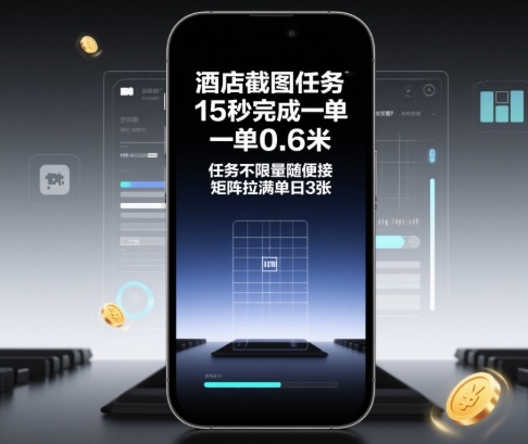 酒店截图任务，15秒完成一单，一单0.6米，任务不限量随便接，矩阵拉满单日3张【揭秘】-谷进海小站