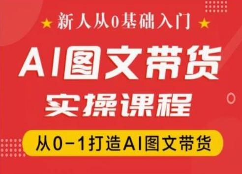 新人从0基础入门，抖音AI图文带货实操课程，从0-1打造AI图文带货-谷进海小站