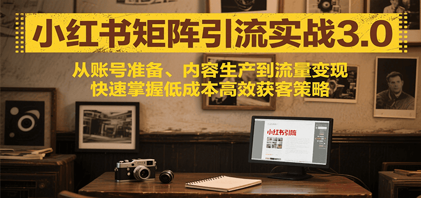 小红书矩阵引流3.0，从账号准备、内容生产到流量变现，快速掌握低成本高效获客策略-谷进海小站
