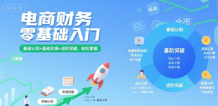 电商财务零基础入门，基础认知+基础实操+进阶突破，轻松掌握-谷进海小站