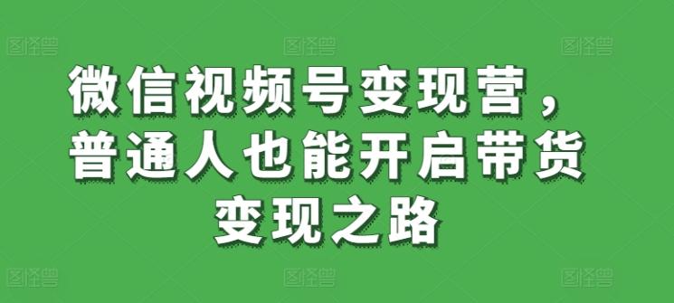 微信视频号变现营，普通人也能开启带货变现之路-谷进海小站