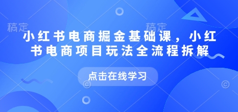 小红书电商掘金课，小红书电商项目玩法全流程拆解(更新5月)-谷进海小站