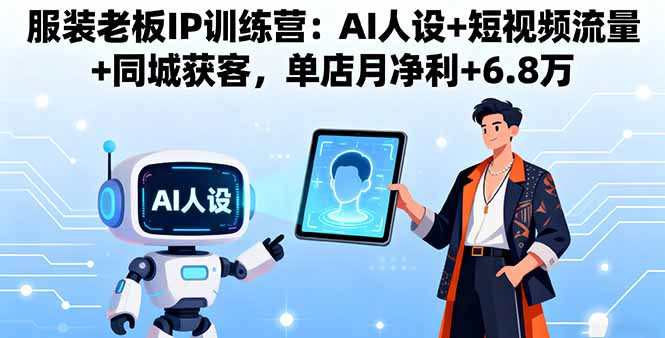 服装老板IP训练营：AI人设+短视频流量+同城获客，单店月净利+6.8万-谷进海小站