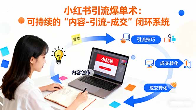 小红书引流爆单术：构建一套低成本 可持续的“内容-引流-成交”闭环系统-谷进海小站