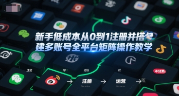 新手低成本从0到1注册并搭建多账号全平台矩阵操作教学，手机号-邮箱-IP-工具-谷进海小站