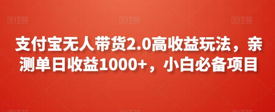 支付宝无人带货2.0高收益玩法，亲测单日收益1000+，小白必备项目【揭秘】-谷进海小站