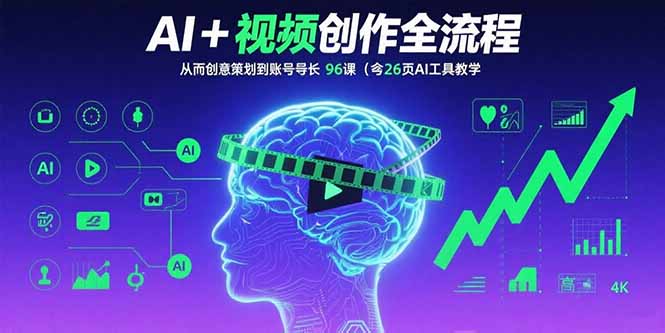AI+短视频创作全流程：从创意策划到账号增长，96节课(含26项AI工具教学-谷进海小站