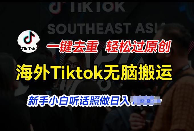 海外Tiktok短视频无脑搬运，一键去重轻松过原创，新手小白听话照做日入几张【揭秘】-谷进海小站