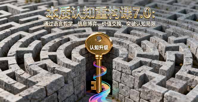 本质认知重构课7.0：通过语言哲学、信息博弈、价值交换，突破认知局限-谷进海小站