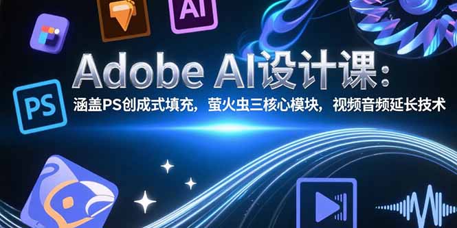 Adobe AI设计课：涵盖PS创成式填充，萤火虫三核心模块，视频音频延长技术-谷进海小站
