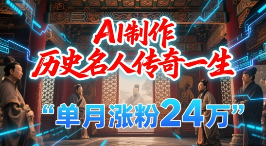 暴力起号！用AI制作历史名人传奇一生，单月涨粉24W，涨粉+变现赛道黑马来了-谷进海小站