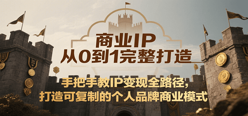 商业IP从0到1完整打造，手把手教IP变现全路径，打造可复制的个人品牌商业模式-谷进海小站
