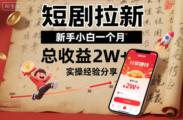短剧拉新新手小白一个月总收益2W+实操经验分享-谷进海小站