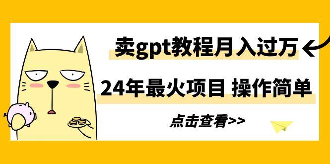 24年最火项目，卖gpt教程月入过万，操作简单-谷进海小站