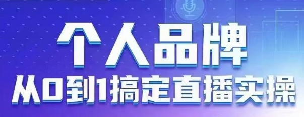 个人品牌：从0到1搞定直播实操，用直播为你的个人品牌赋能，六大实操板块，放大个人影响力-谷进海小站