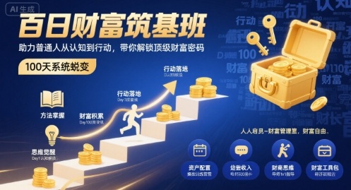百日财富筑基班，助力普通人从认知到行动，带你解锁顶级财富密码-谷进海小站