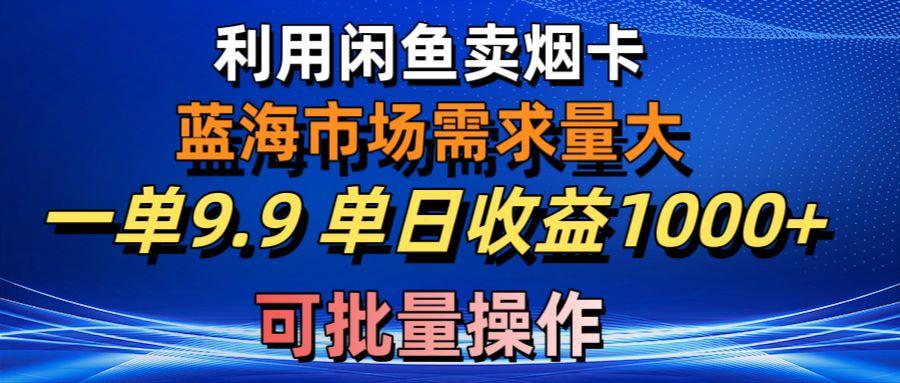 利用咸鱼卖烟卡，蓝海市场需求量大，一单9.9单日收益1000+，可批量操作-谷进海小站