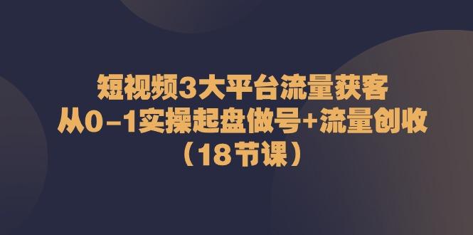 短视频3大平台流量获客：从0-1实操起盘做号+流量创收(18节课)-谷进海小站
