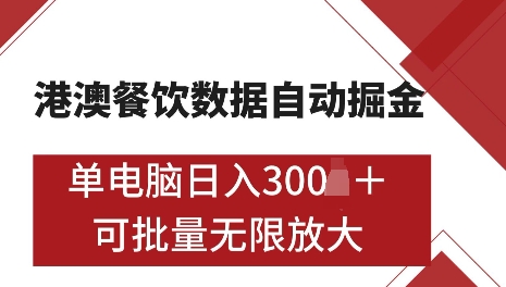 港澳数据全自动掘金，单电脑日入5张，可矩阵批量无限操作【仅揭秘】-谷进海小站
