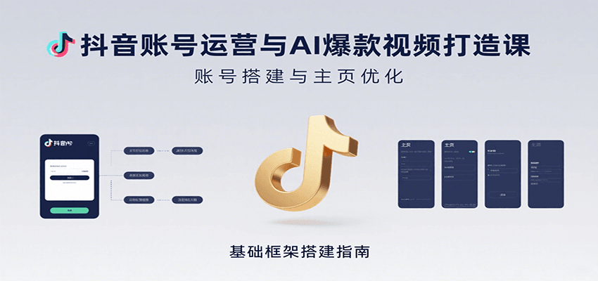 抖音账号运营与AI爆款视频打造课：含账号搭建、运营及多种AI特效视频制作方法-谷进海小站