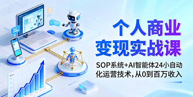 个人商业变现实战课：SOP系统+AI智能体24小自动化运营技术，从0到百万收入-谷进海小站