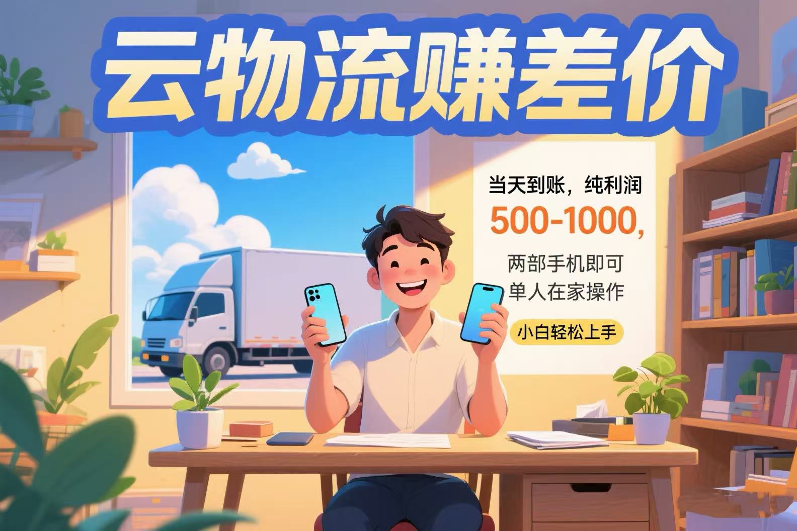 云物流赚差价 当天到账纯利润500-1000 两部手机即可 可单人在家操作 小…-谷进海小站