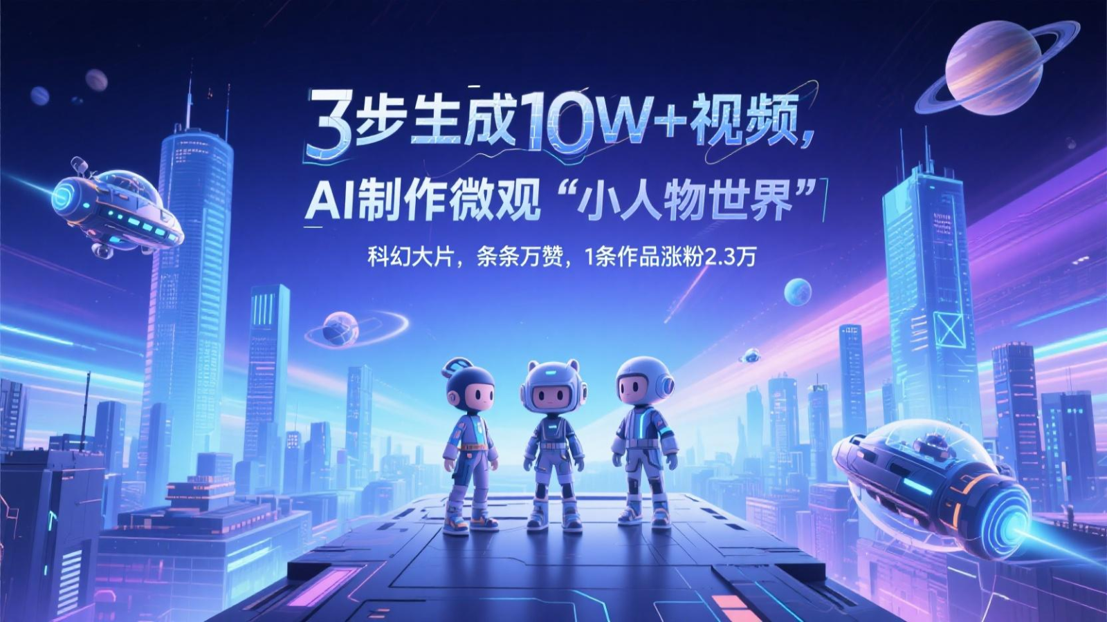 三步生成10W+视频，AI制作微观“小人物世界”科幻大片，条条万赞，1条作品涨粉2.3万-谷进海小站