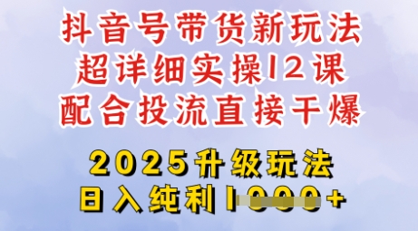 2025全新升级抖音带货玩法，一天纯利四位数，从剪辑到选品再到发布投流，超详细玩法揭秘-谷进海小站