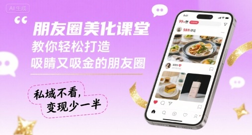 朋友圈美化课堂，教你轻松打造，吸睛又吸金的朋友圈，私域不看，变现少一半-谷进海小站