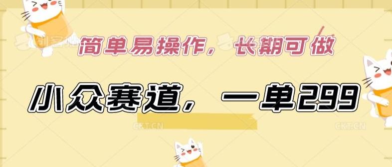 小众赛道，一单299.简单易操作，长期可做【揭秘】-谷进海小站