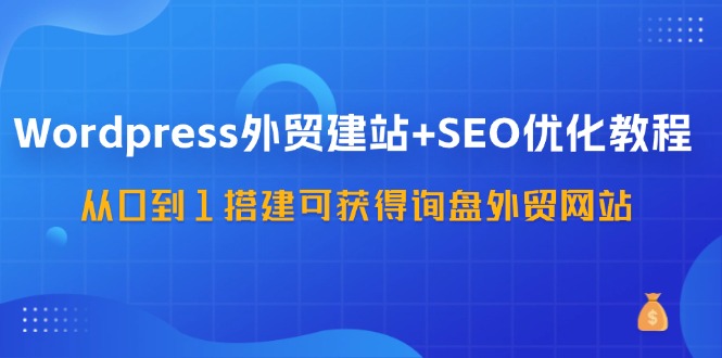 WordPress外贸建站+SEO优化教程，从0到1搭建可获得询盘外贸网站(57节课)-谷进海小站