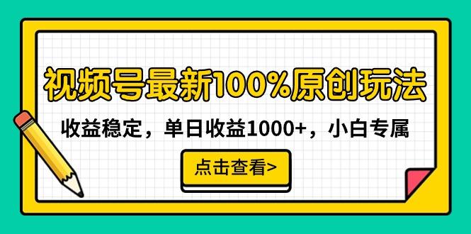 视频号最新100%原创玩法，收益稳定，单日收益1000+，小白专属-谷进海小站